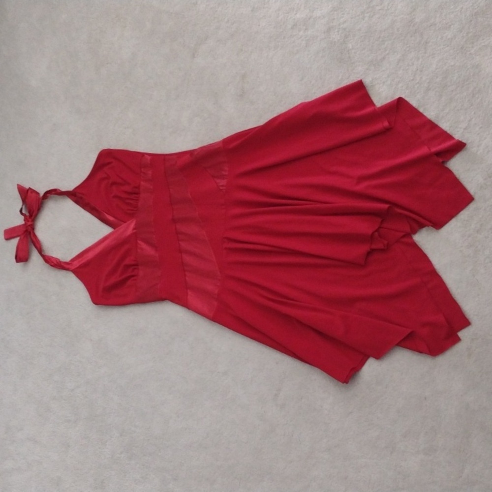 Women's red halter dress size M